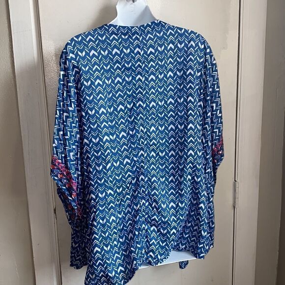 BEACHLUNCHLOUNGE Blue Tatiana Swim Cover Up-M - Picture 4 of 6